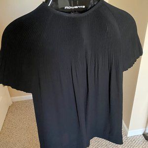 COS Black Pleated Crepe Blouse Sz 6